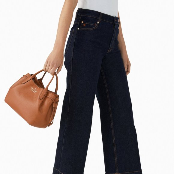 New Kate Spade Dumpling Small Satchel Pebble Leather Warm Gingerbread - Picture 2 of 4